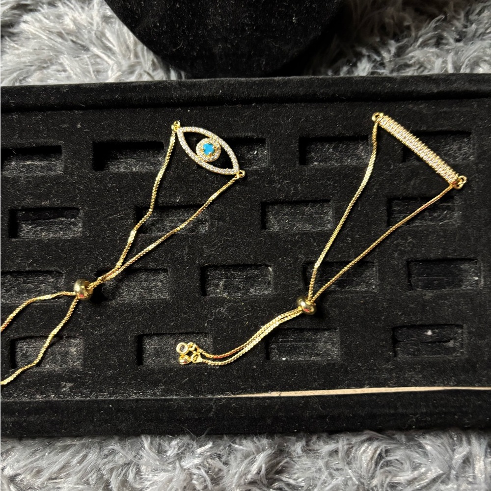 Eye Candy Gold and Blue Evil Eye Bracelet
